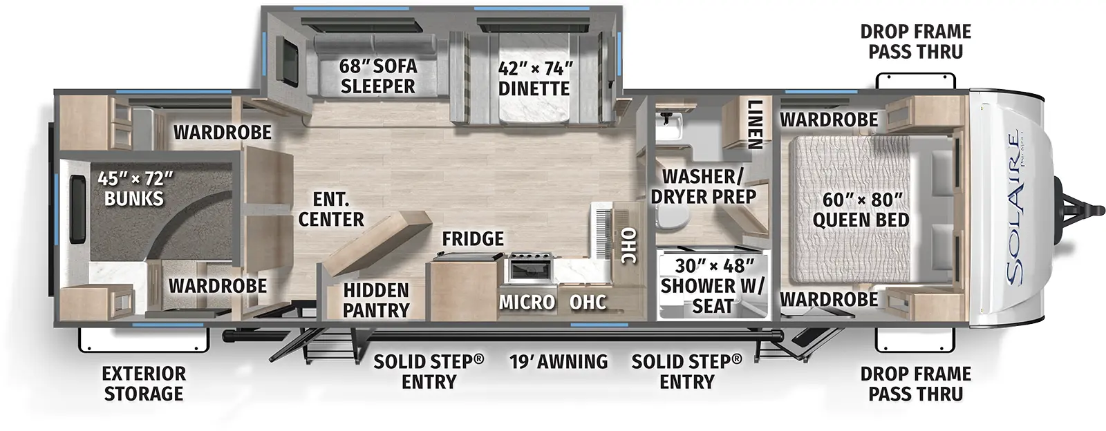 Solaire Ultra Lite 3150TBSS Floorplan